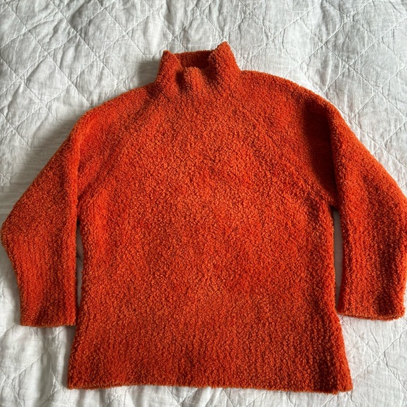 Land of Distraction Willie Oversized Sweater in Orange Cowl Turtleneck Large - Picture 2 of 11
